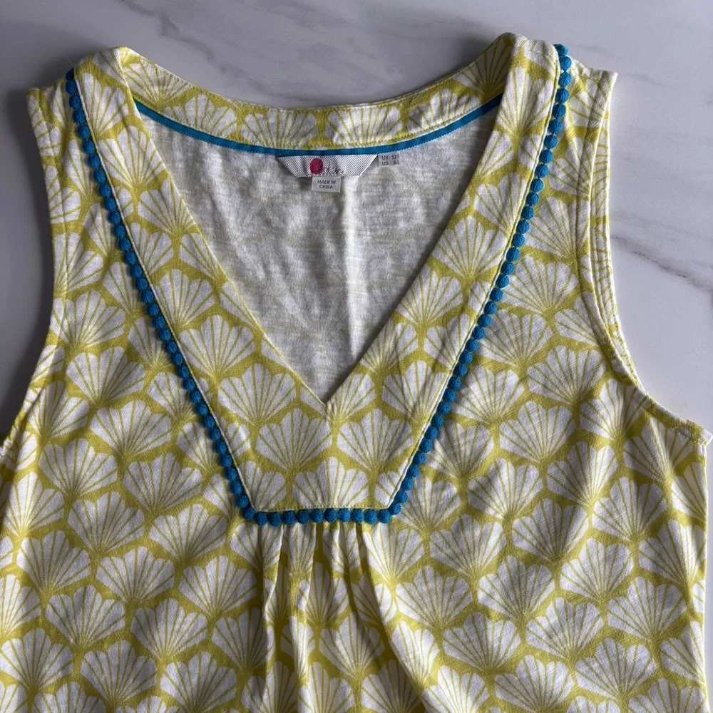 Boden Shell Print Sleeveless Top cotton size S green - Picture 4 of 9